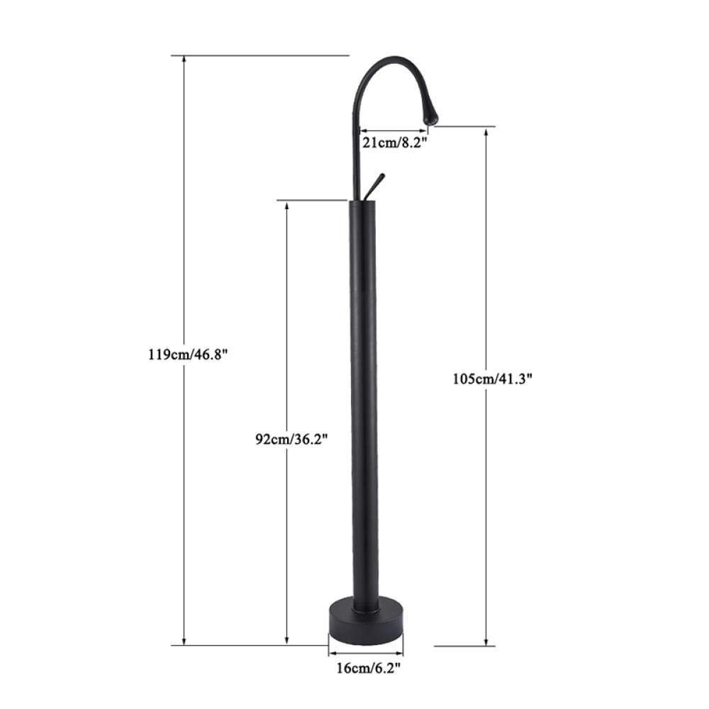 Black Brass Floor Mounted Tub Filler Faucet with Swivel Spout - Durable Bathroom Shower Fitting for Modern Bathtubs | Perfect for Spa, Luxury Bathroom & Home Renovation