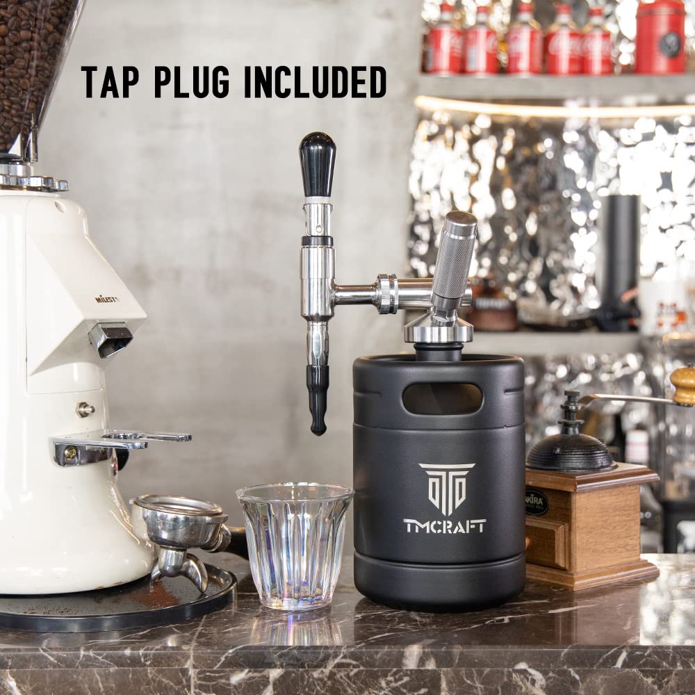 TMCRAFT 64oz Nitro Cold Brew Coffee Maker with Stainless Steel Stout Creamer Faucet & Pressure Valve - Home Brew Coffee Keg System for Barista-Grade Nitro Coffee at Home, Office or Cafe