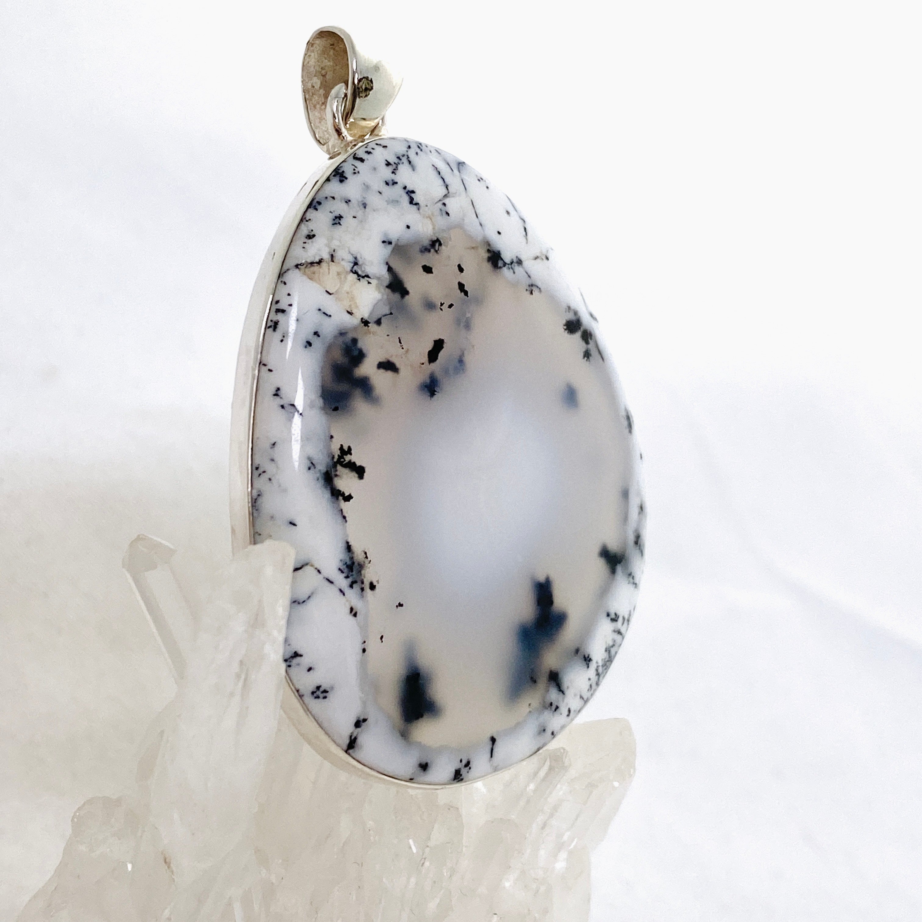 Dendritic Opal Freeform Cabochon Pendant KPGJ4678 - Unique Handmade Jewelry for Women, Natural Stone Necklace - Perfect for Boho Style, Gift Giving & Special Occasions