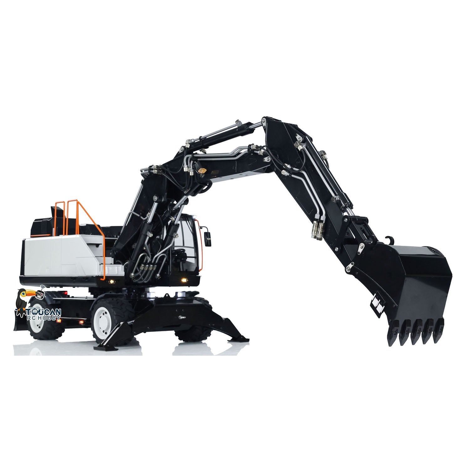 EC380 1/14 Scale RC Hydraulic Excavator Toy - Remote Control Construction Vehicle with 3-Arm Digger, Tiltable Clamshell Bucket & Wheeled Chassis | Kids Outdoor Play, Construction Simulation, STEM Learning Toy