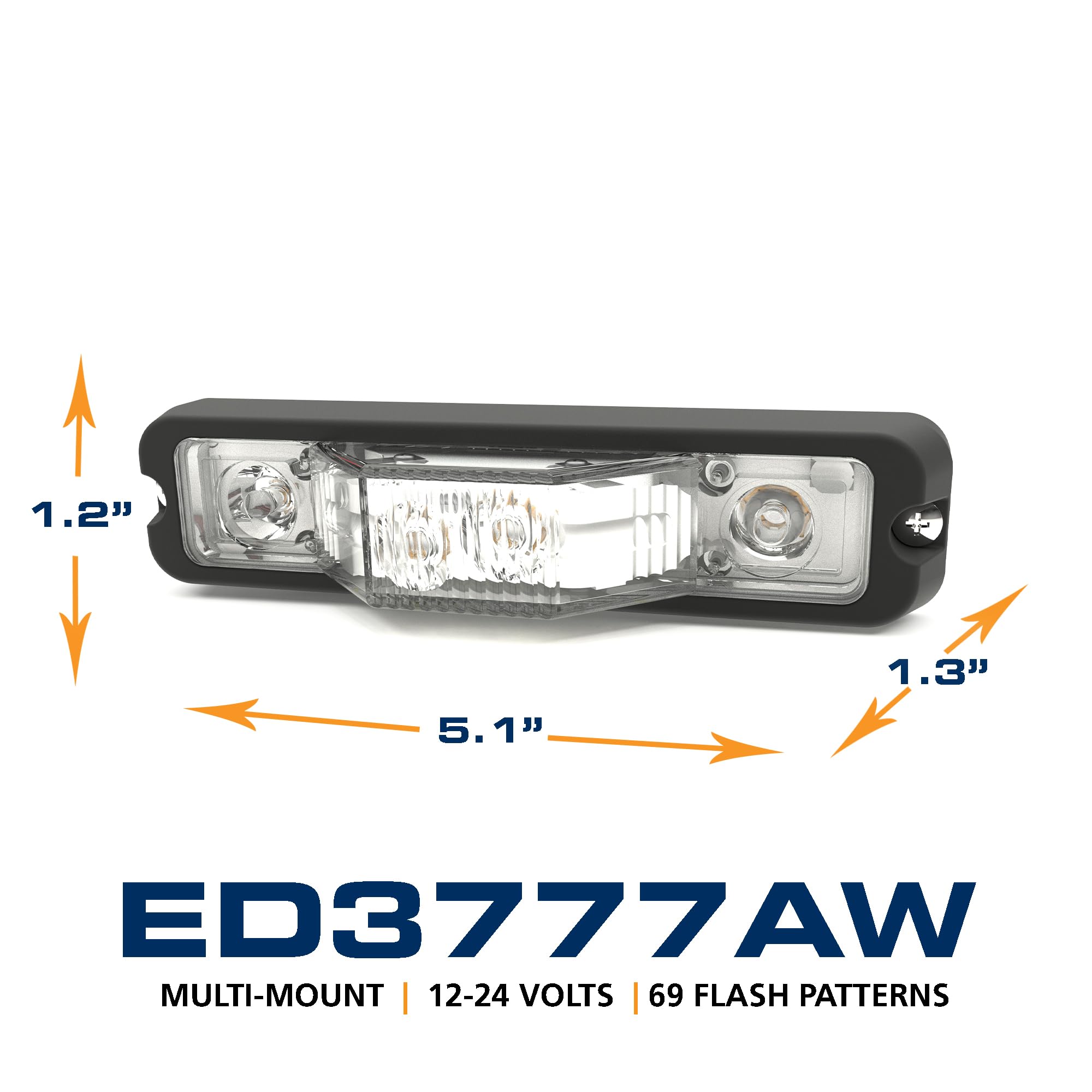 Amber & Clear LED Warning Light - High Visibility Safety Beacon for Vehicles, Construction, Emergency & Hazard Zones - Perfect for Trucks, Roadside Assistance & Work Zones