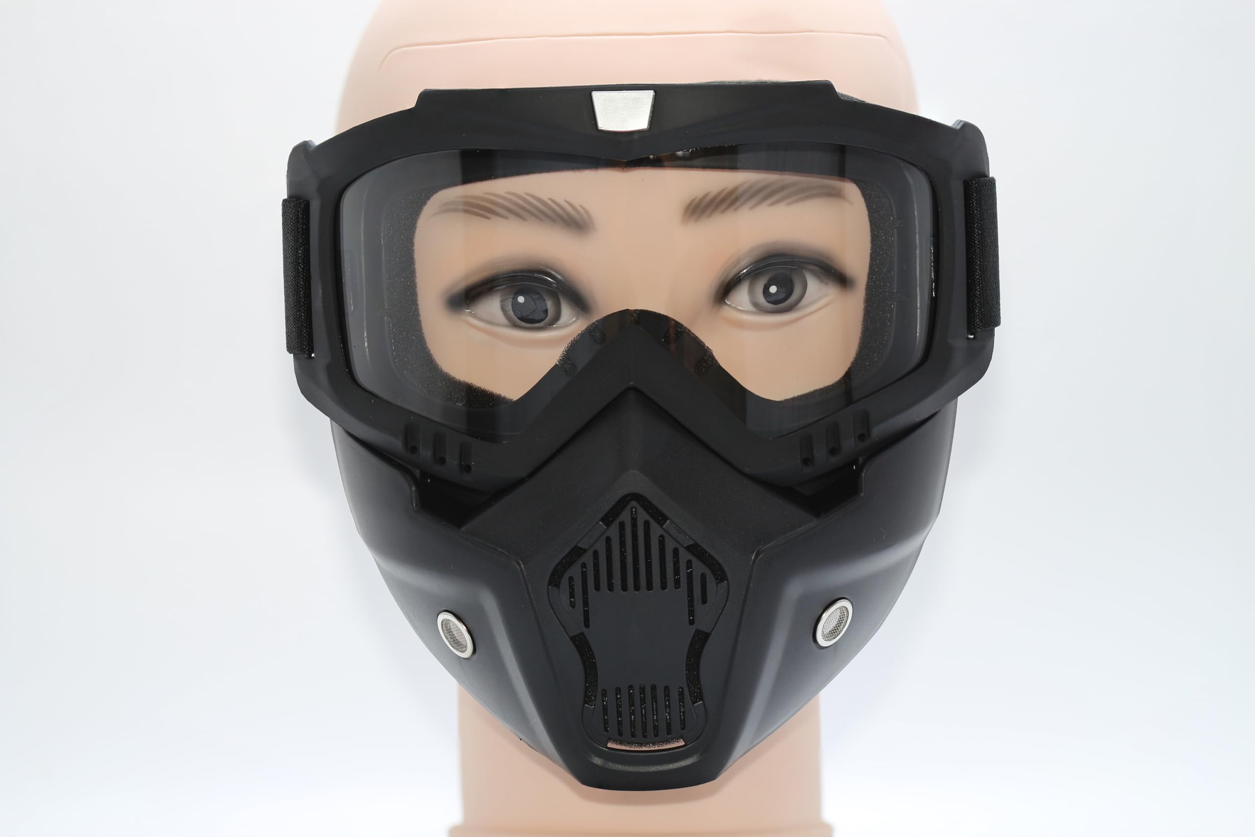 Tactical Airsoft Full Face Mask - Adjustable Paintball & Motorcycle Helmet Goggles with Removable Face Shield for Men & Women - Perfect for Airsoft Battles, Paintball Games & Motorcycle Riding