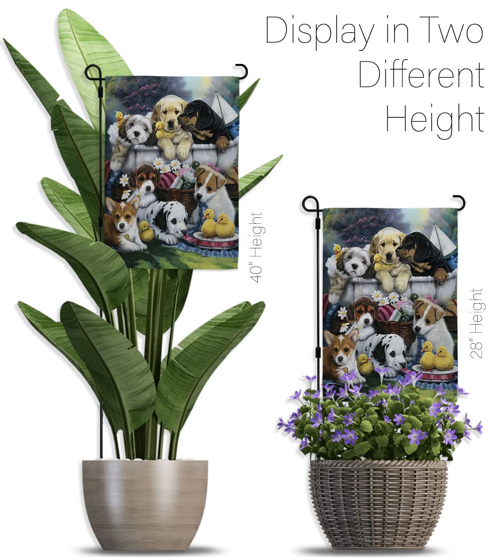 Breeze Decor Dog Garden Flag Set with Stand - Perfect for Pet Lovers & Yard Decor