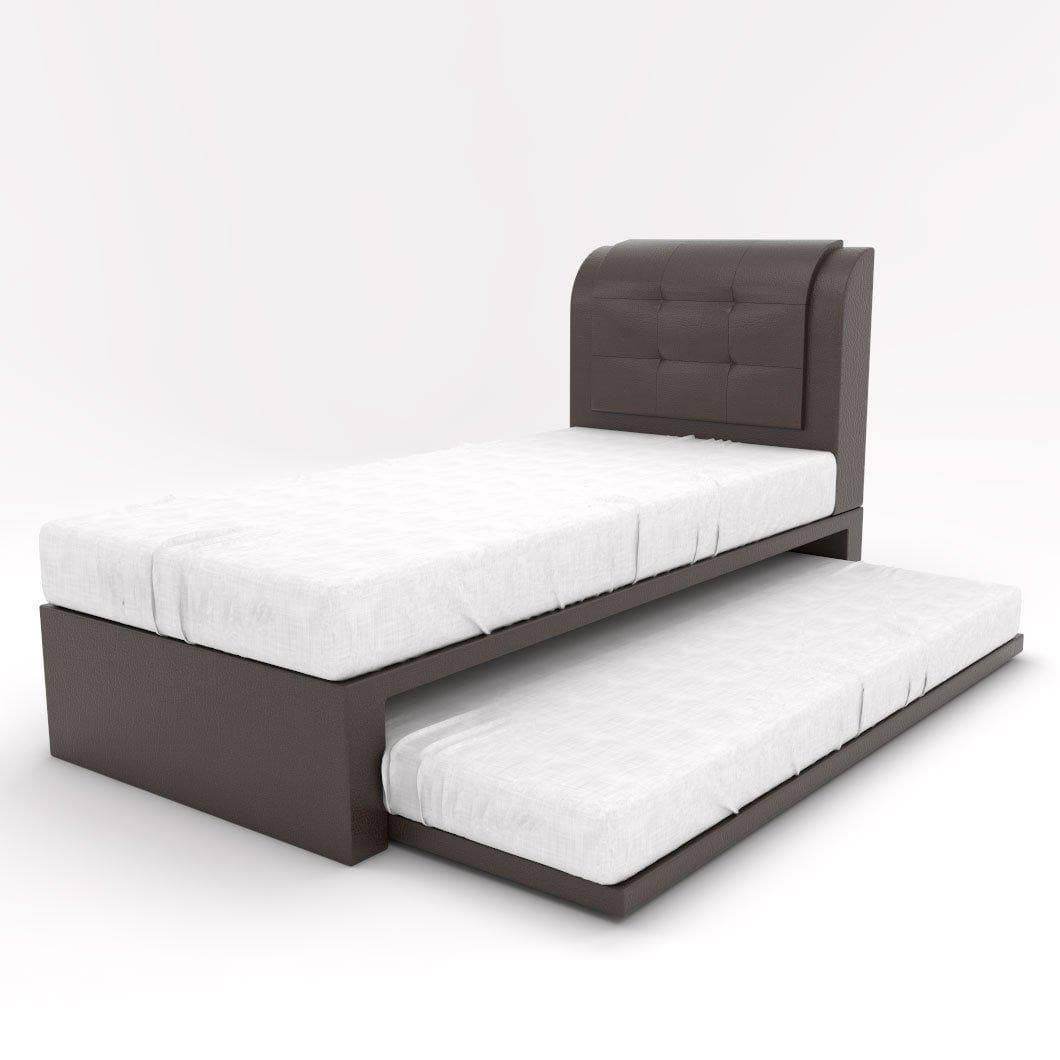 Medina Faux Leather 3-in-1 Pull Out Bed Frame - Convertible Sofa Sleeper for Small Spaces, Guest Rooms & Apartments