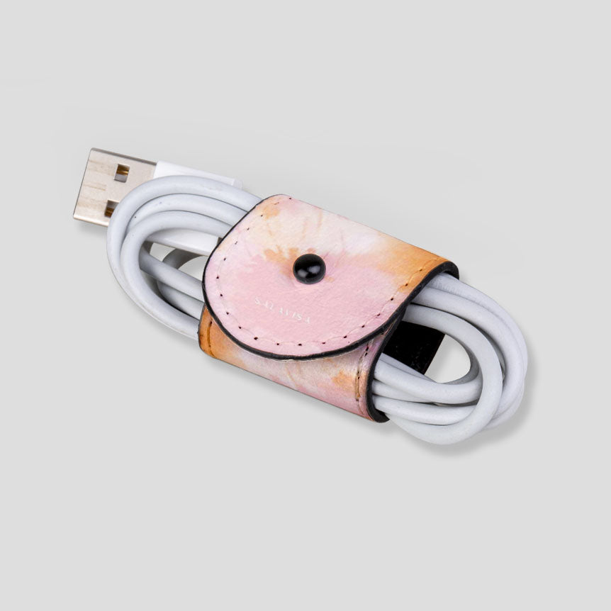 Eco-Friendly Pink Orange Tie Dye Cord Wrap - Sustainable Hair Accessory for Women, DIY Crafts, Boho Fashion & Festival Outfits