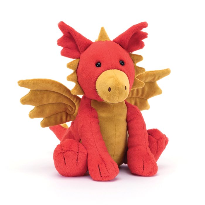 Jellycat Plush Darvin Dragon - Soft & Cuddly Stuffed Animal Toy for Kids & Adults | Perfect for Gifts, Nursery Decor, and Comforting Companionship