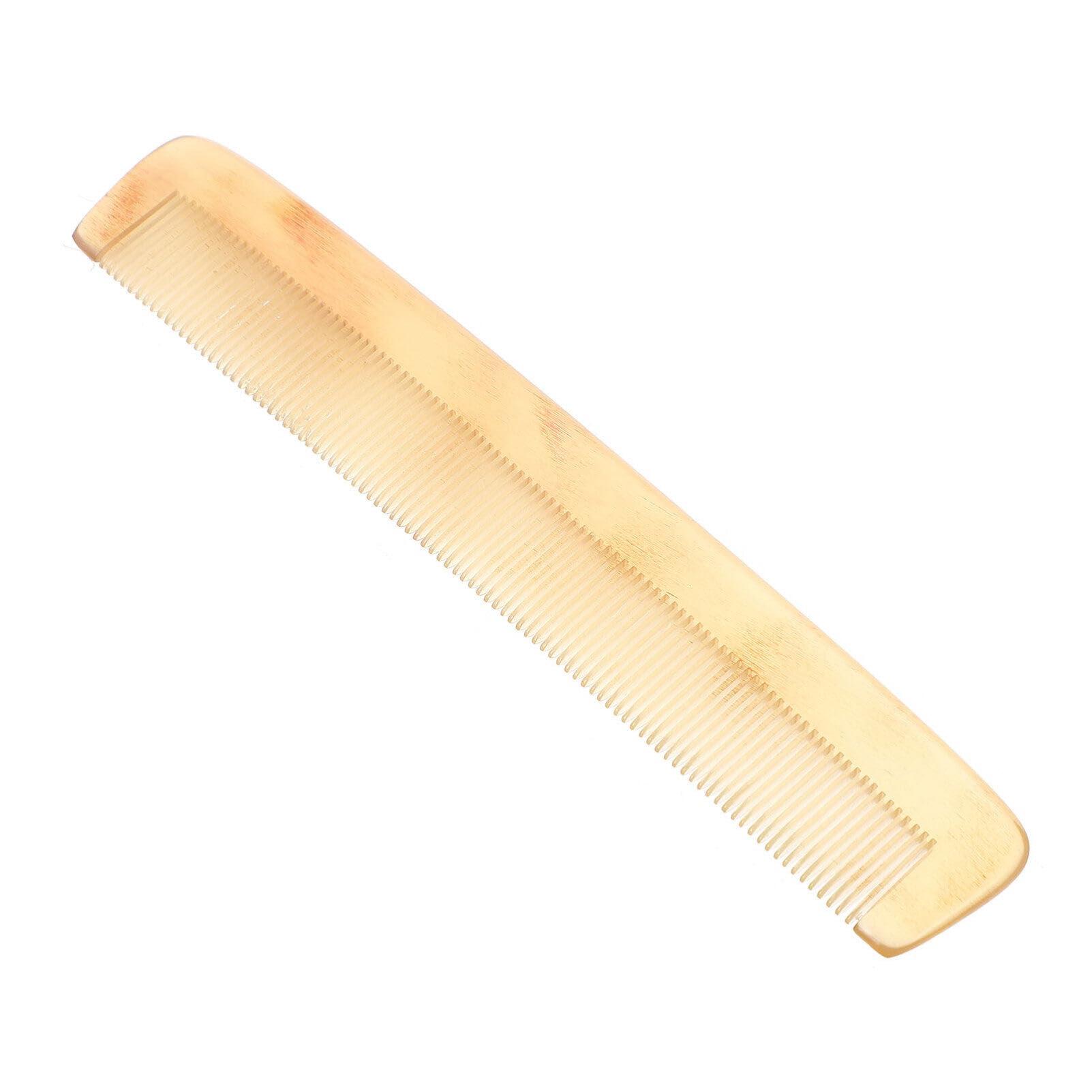 Healifty 1pc Light Yellow Sheep Horn Anti-Static Hair Comb - Fine Tooth Styling Tool for All Hair Types - Home & Salon Use - Perfect for Smoothing, Detangling & Styling Hair
