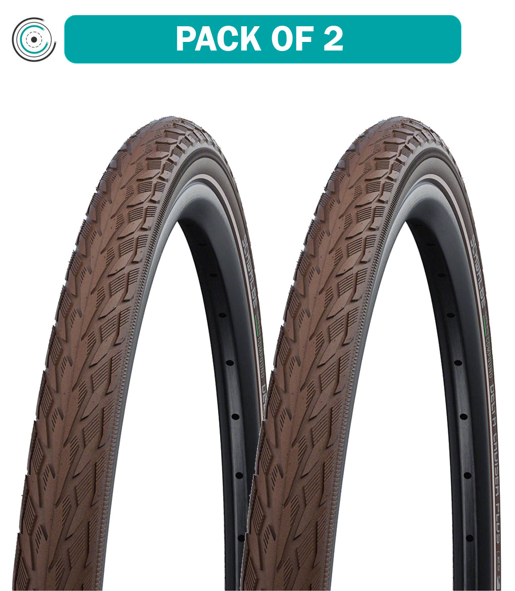 2 Pack Schwalbe Delta Cruiser Plus Bike Tires - 700x35 Clincher Wire Bead with PunctureGuard Technology (11159006) - Perfect for Urban Commuting, Road Cycling & Hybrid Bikes