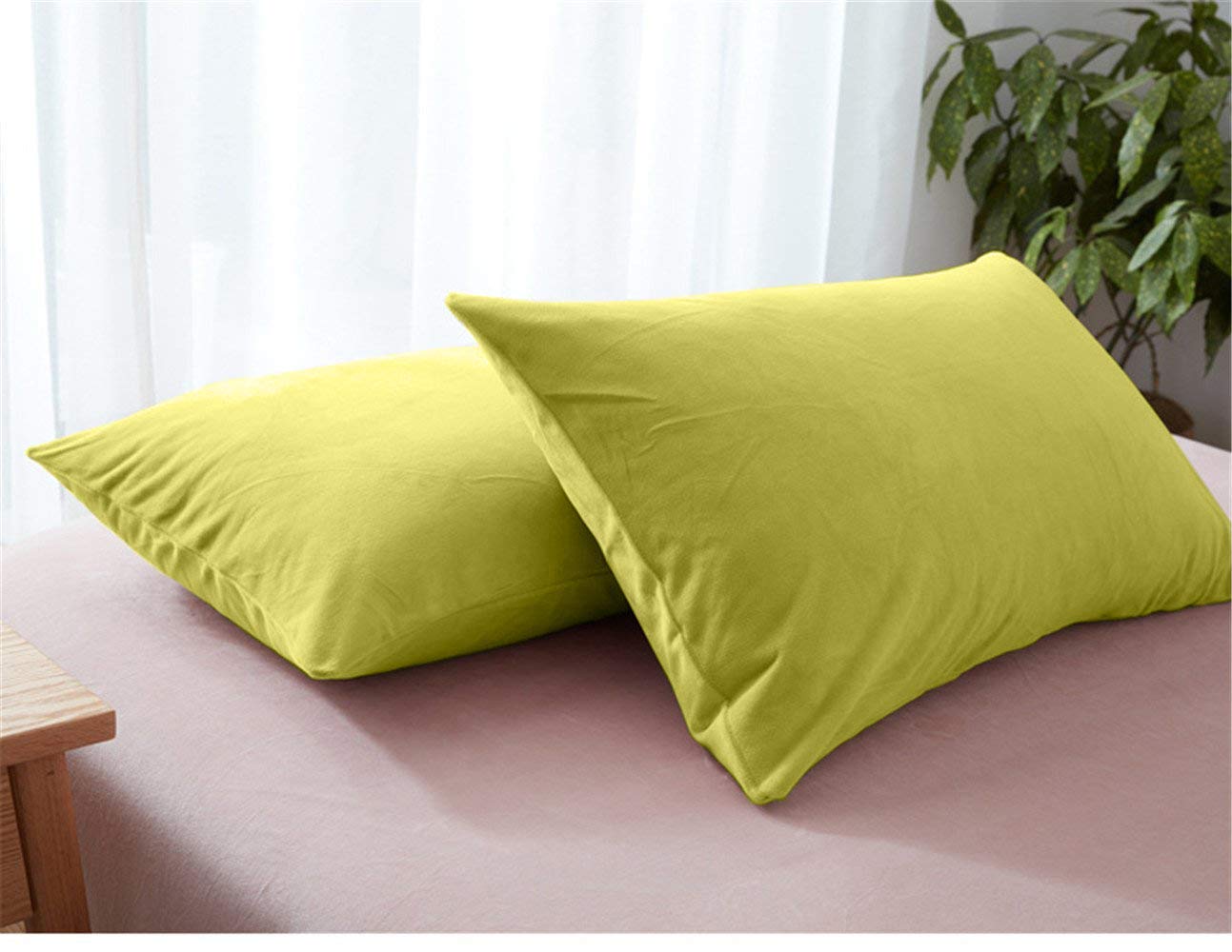 Kotton Culture 2-Pack Velvet Pillow Shams - Ultra Soft Zipperless Euro Sham Covers (24x24 Inches) in Sage Green | Luxury Bedroom Decor & Sofa Throw Pillow Cases for Living Room, Bed, Dorm