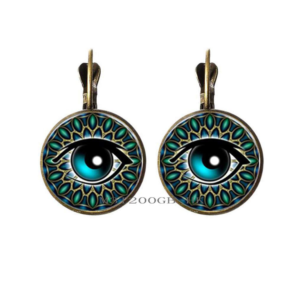 Botewo0lbei Realistic Green Eyeball Dangle Earrings - Glass Human Eye Jewelry for Women, Unique Gift Idea for Halloween, Cosplay & Gothic Fashion Accessories