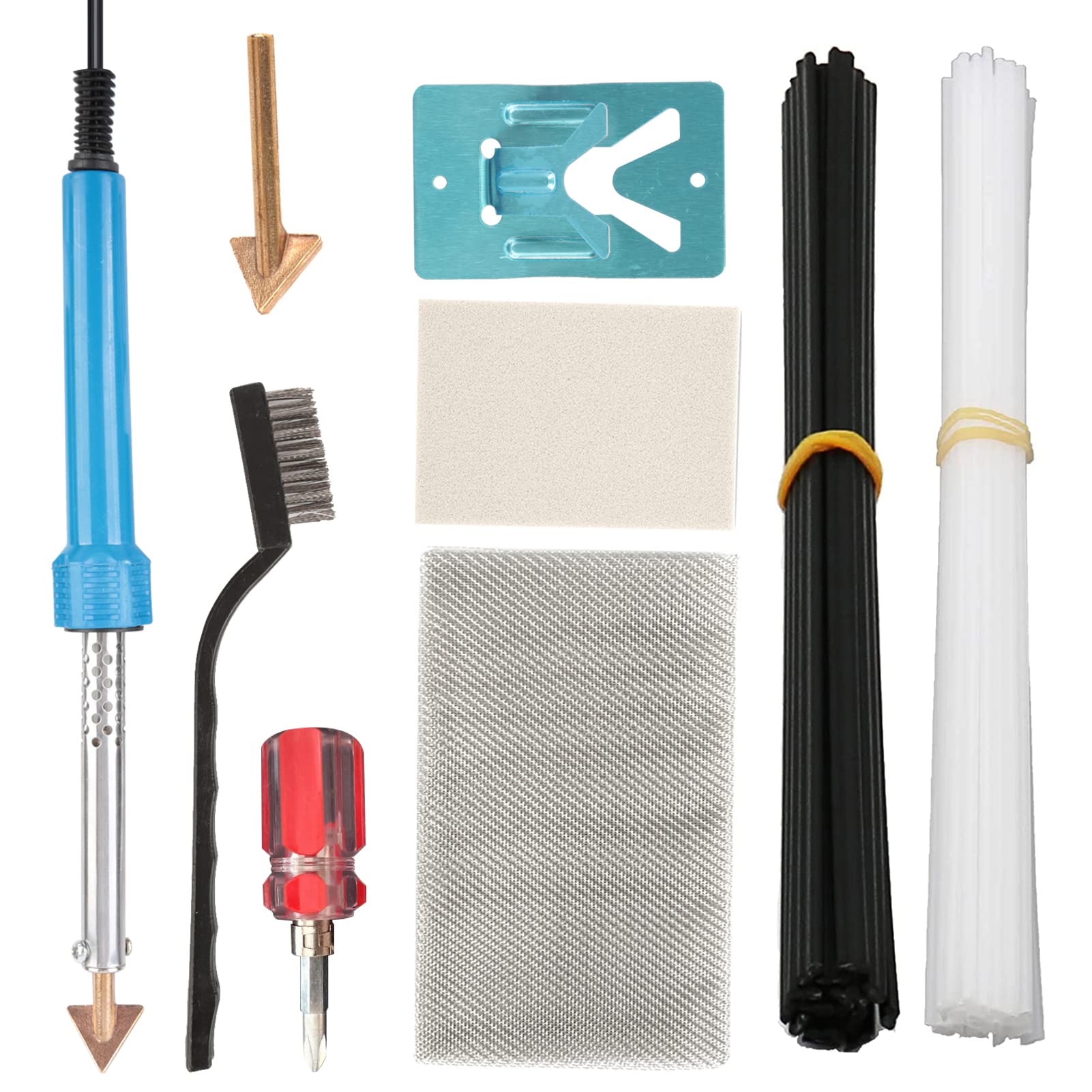 80W Plastic Welding Kit with 40 Rods, Mesh & Wire Brush - Professional Plastic Repair Tool for Car Bumpers, Dashboards, Kayaks, Canoes - Perfect for DIY Auto, Marine & Home Plastic Repairs