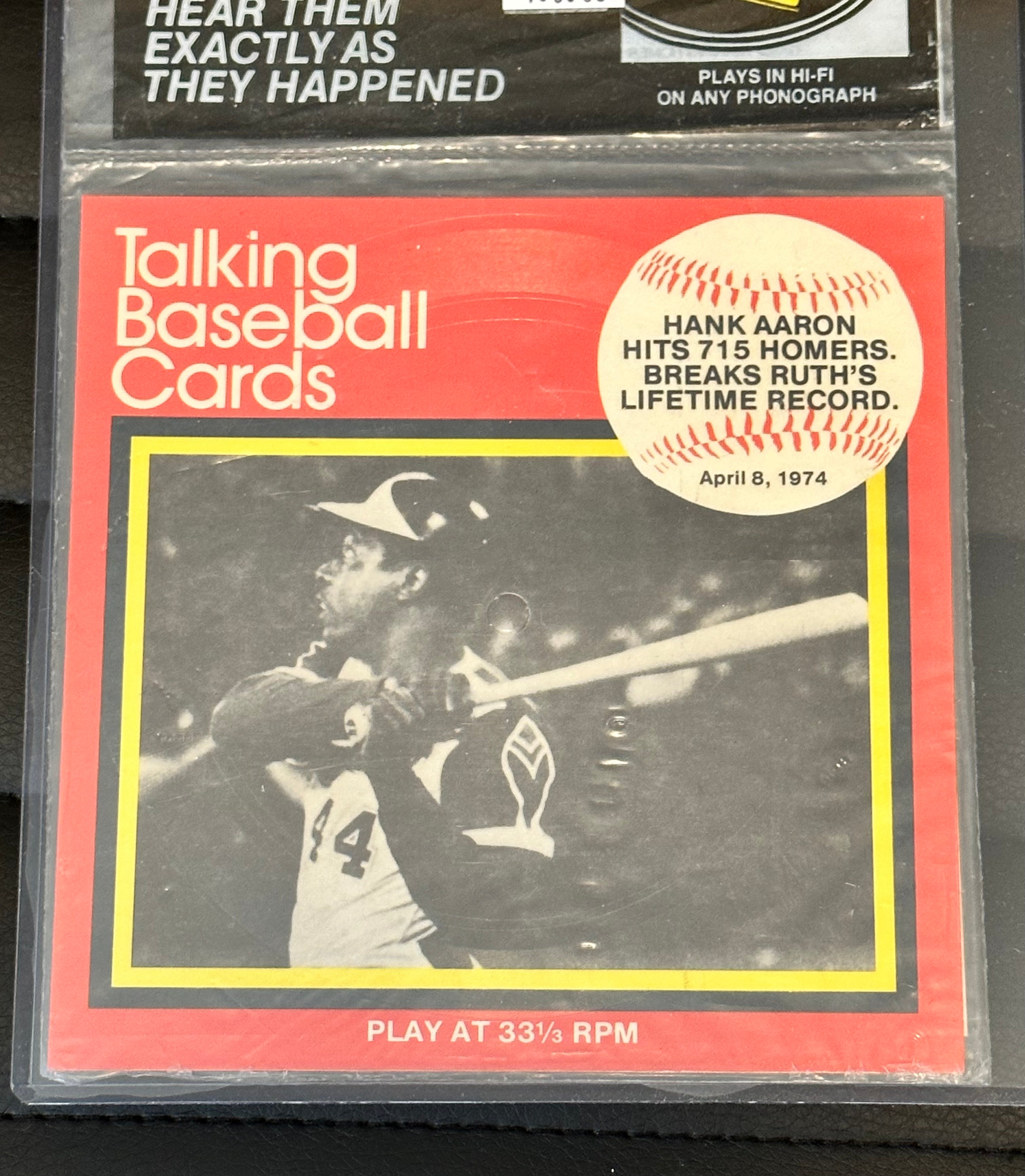 Hank Aaron Rare 45 RPM Vinyl Record 1974 - Limited Edition Collectible for Music Lovers & Baseball Fans - Perfect for Vintage Collections, DJ Sets, and Sports Memorabilia Displays