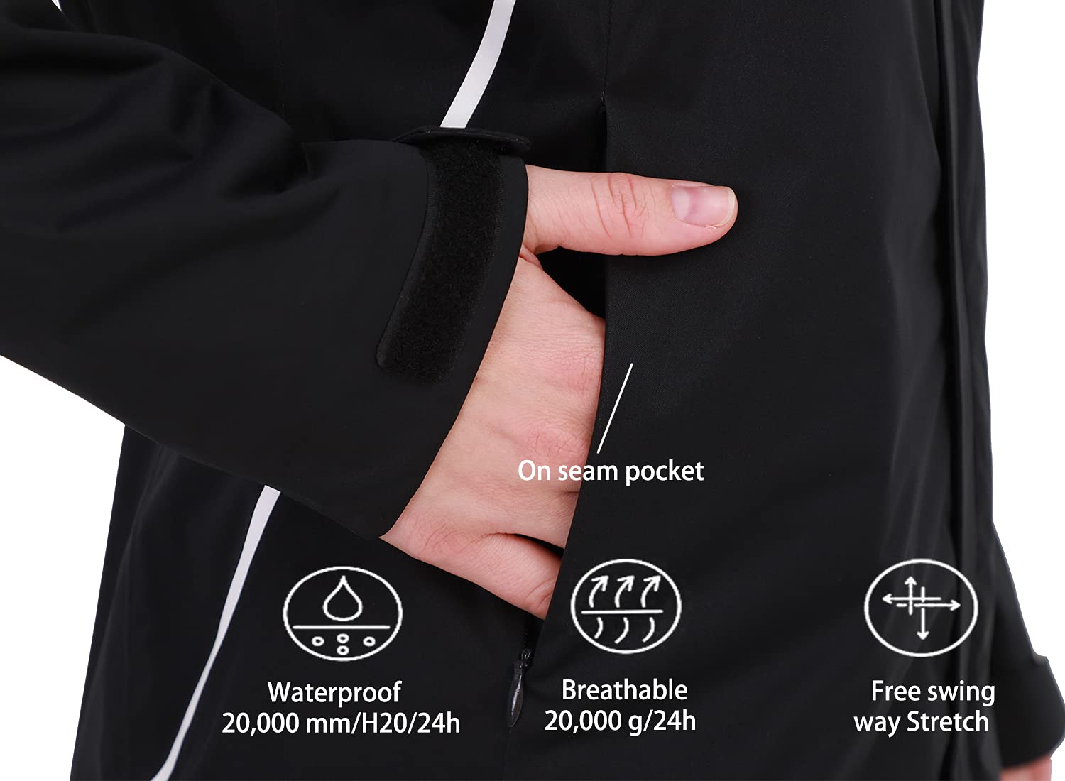 Waterproof & Breathable Women's Golf Rain Jacket - 20K Ultra Lightweight Windproof Sport Coat for Outdoor Activities, Hiking & Casual Wear