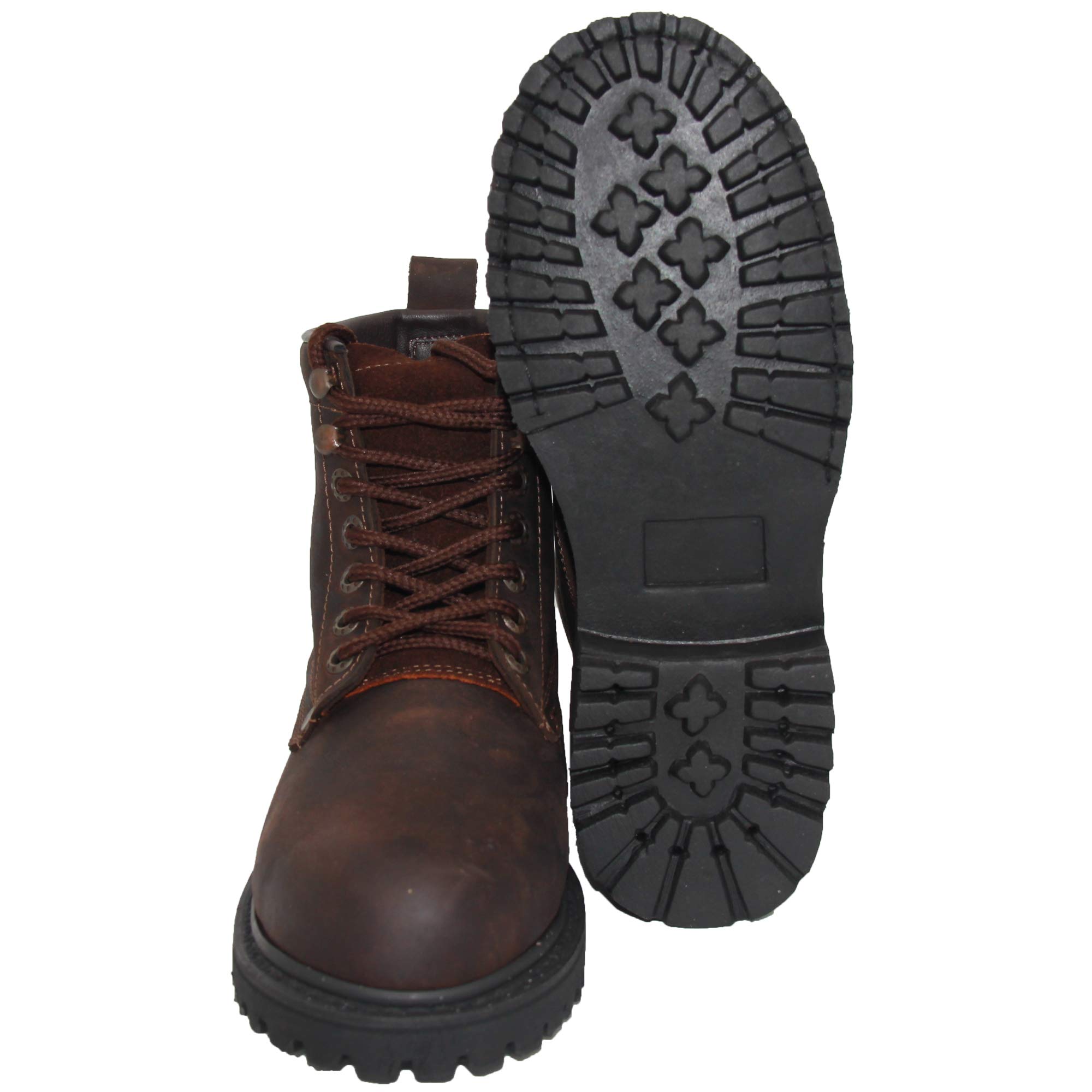 Men's Steel Toe Leather Work Boots - OSHA Approved Safety Construction Boots for Heavy Duty & Outdoor Work | Ideal for Construction, Warehouse, and Industrial Jobs