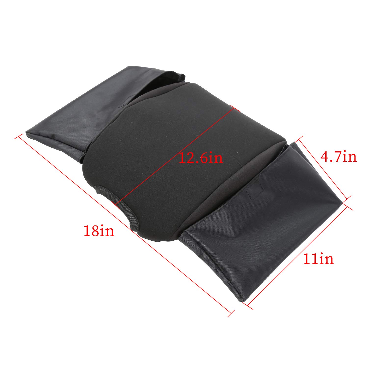 RT-TCZ Center Console Armrest Pad Cover with Storage Bag for Jeep Wrangler JK & Unlimited Sahara Sport Rubicon (2011-2018) - Comfort Upgrade for Long Drives & Off-Road Adventures