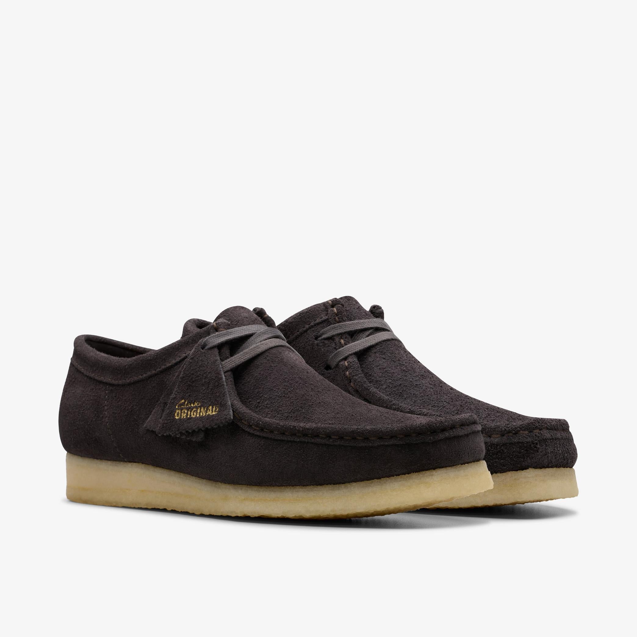 Clarks Men's Wallabee Suede Casual Shoes - Brown Slate Comfortable Loafers for Walking & Everyday Wear