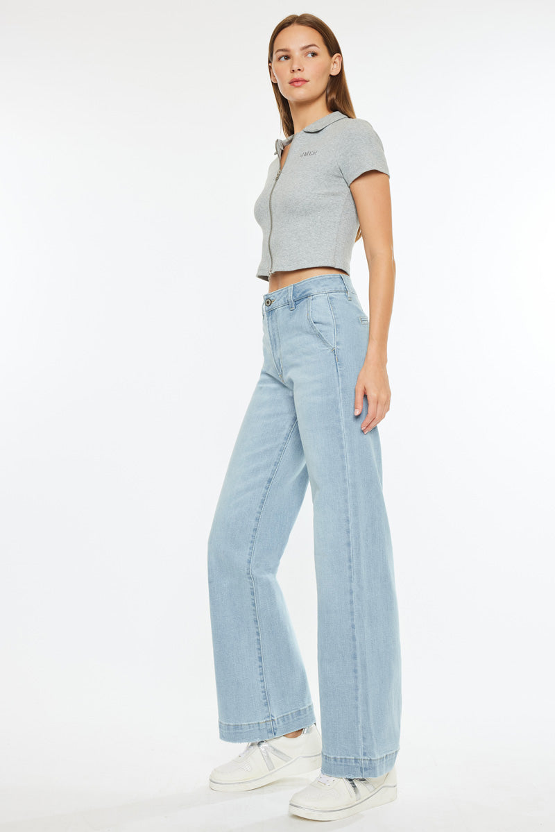 Celine Ultra High Rise Wide Leg Jeans for Women - Stretchy Comfort Denim Pants with Flared Fit | Perfect for Casual Outfits, Date Nights & Street Style Fashion