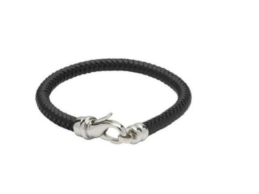 Stylish Black Leather Bracelet with Adjustable Steel Lobster Clasp - Perfect for Men & Women, Everyday Wear, Gifts & Fashion Accessories