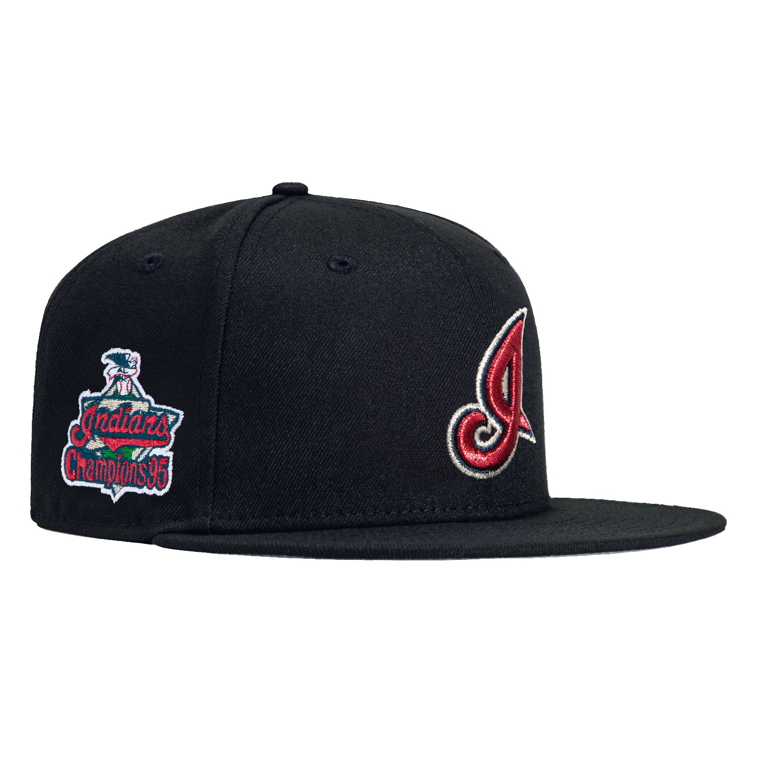 New Era 59Fifty Cleveland Guardians MLB American League Champions Patch Snapback Hat - Navy Blue Baseball Cap for Fans & Streetwear Fashion