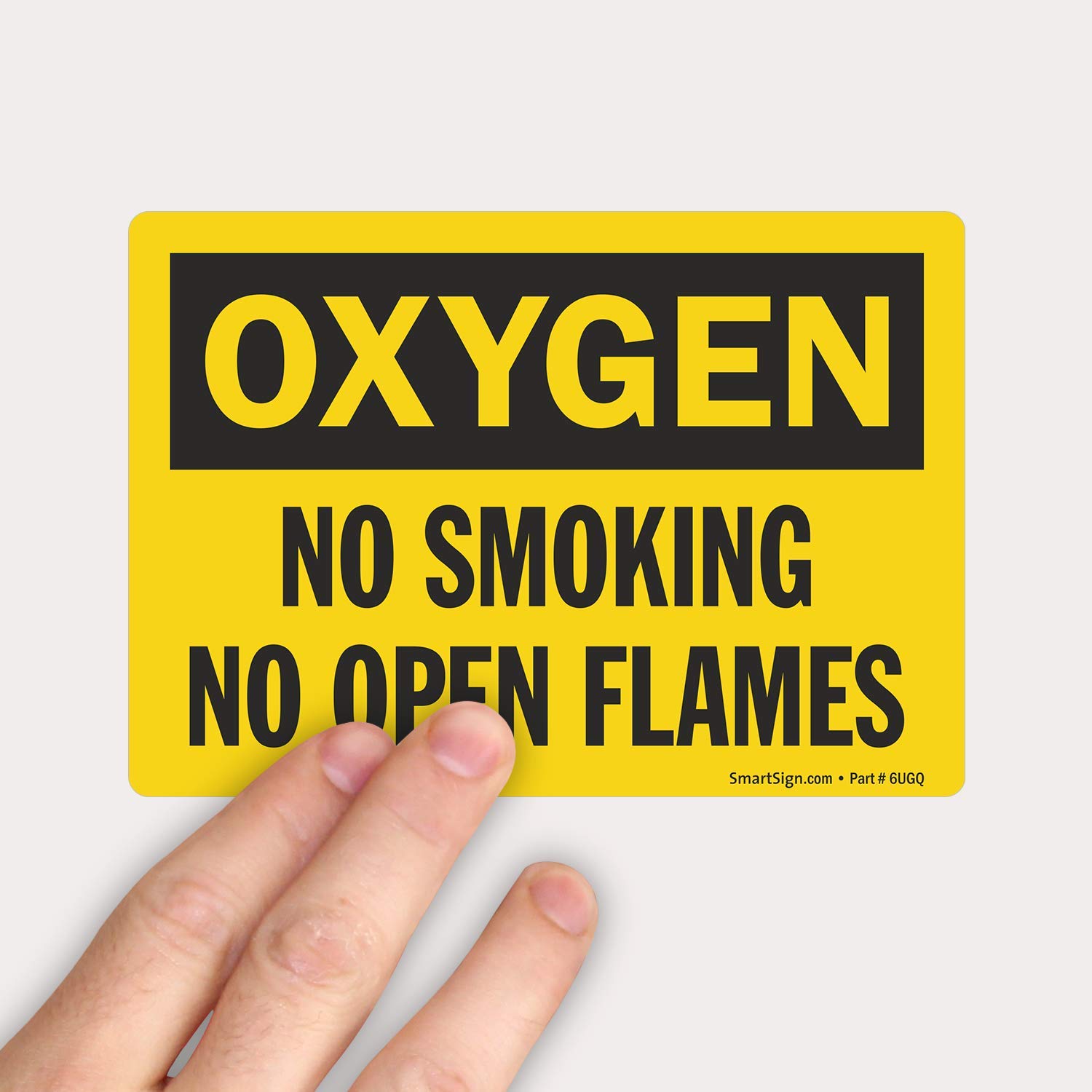 SmartSign 'Oxygen - No Smoking, No Open Flames' Warning Label | 3.5