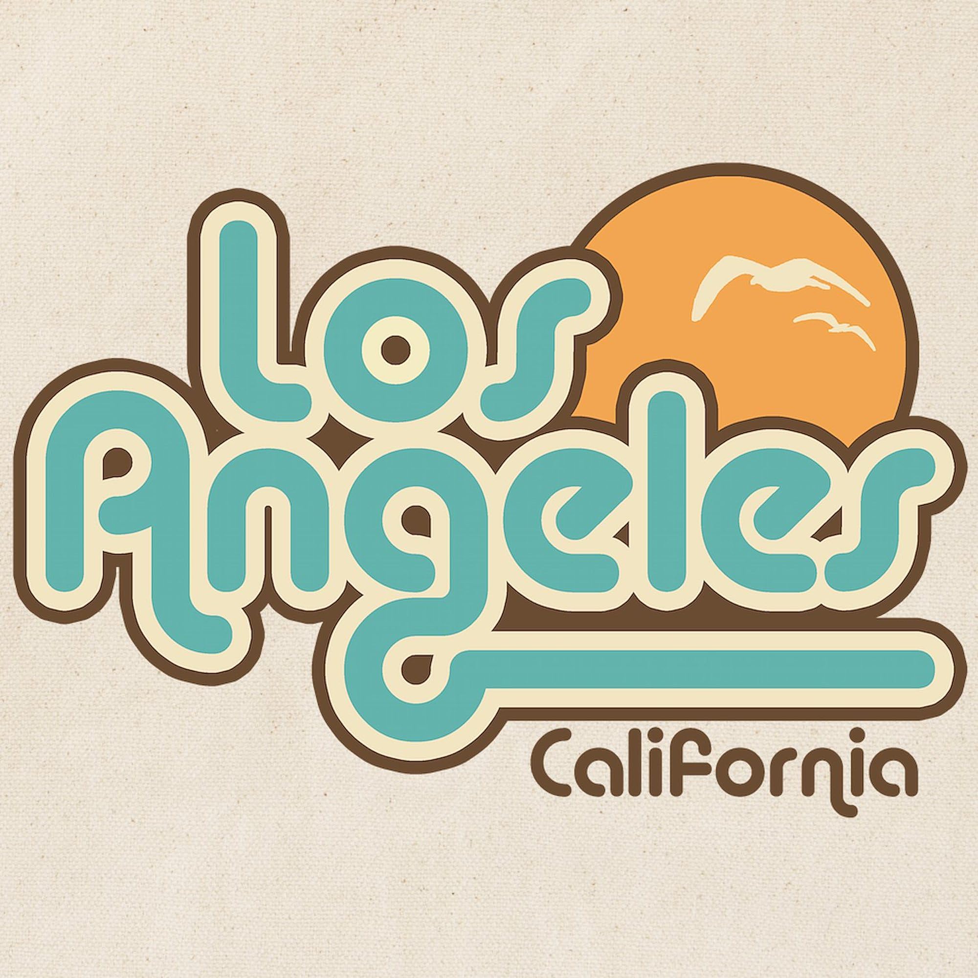 Los Angeles California Tote Bag - Natural Canvas Reusable Shopping Bag with Print | Eco-Friendly Grocery Bag for Beach, Market & Travel
