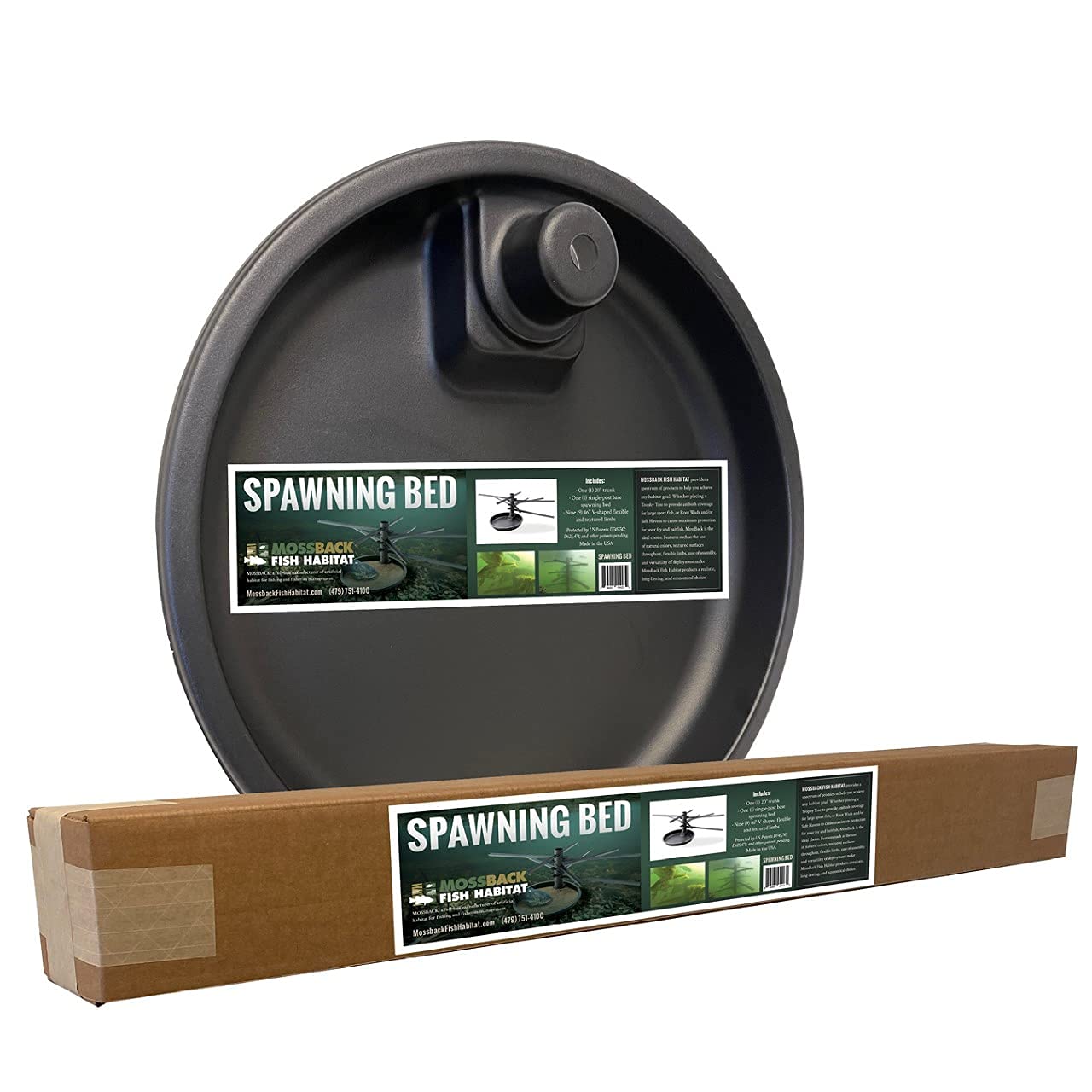 MossBack Fish Habitat Spawning Bed - Artificial Fish Attractor for Bass, Crappie & Game Fish in Lakes & Ponds | Perfect for Freshwater Fishing & Underwater Ecosystem Enhancement