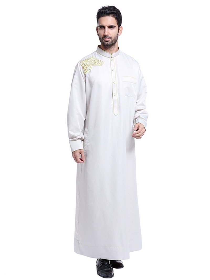 Premium Middle Eastern Arab Thobe for Men - Traditional Islamic Robe for Prayer, Eid & Special Occasions
