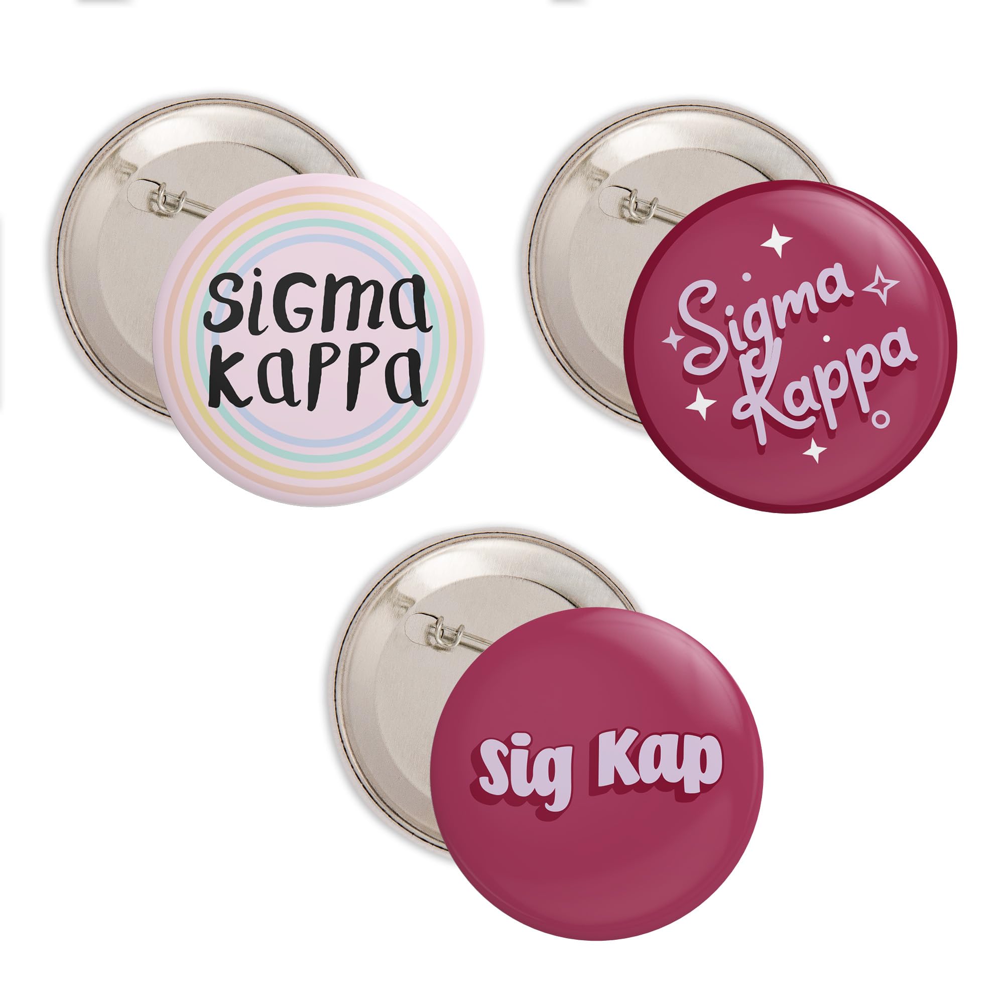 Sigma Kappa Sorority Cactus Pin Set - 3 Pack 2.25