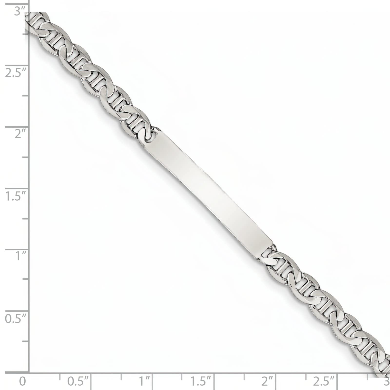 FindingKing Sterling Silver Anchor ID Bracelet 8