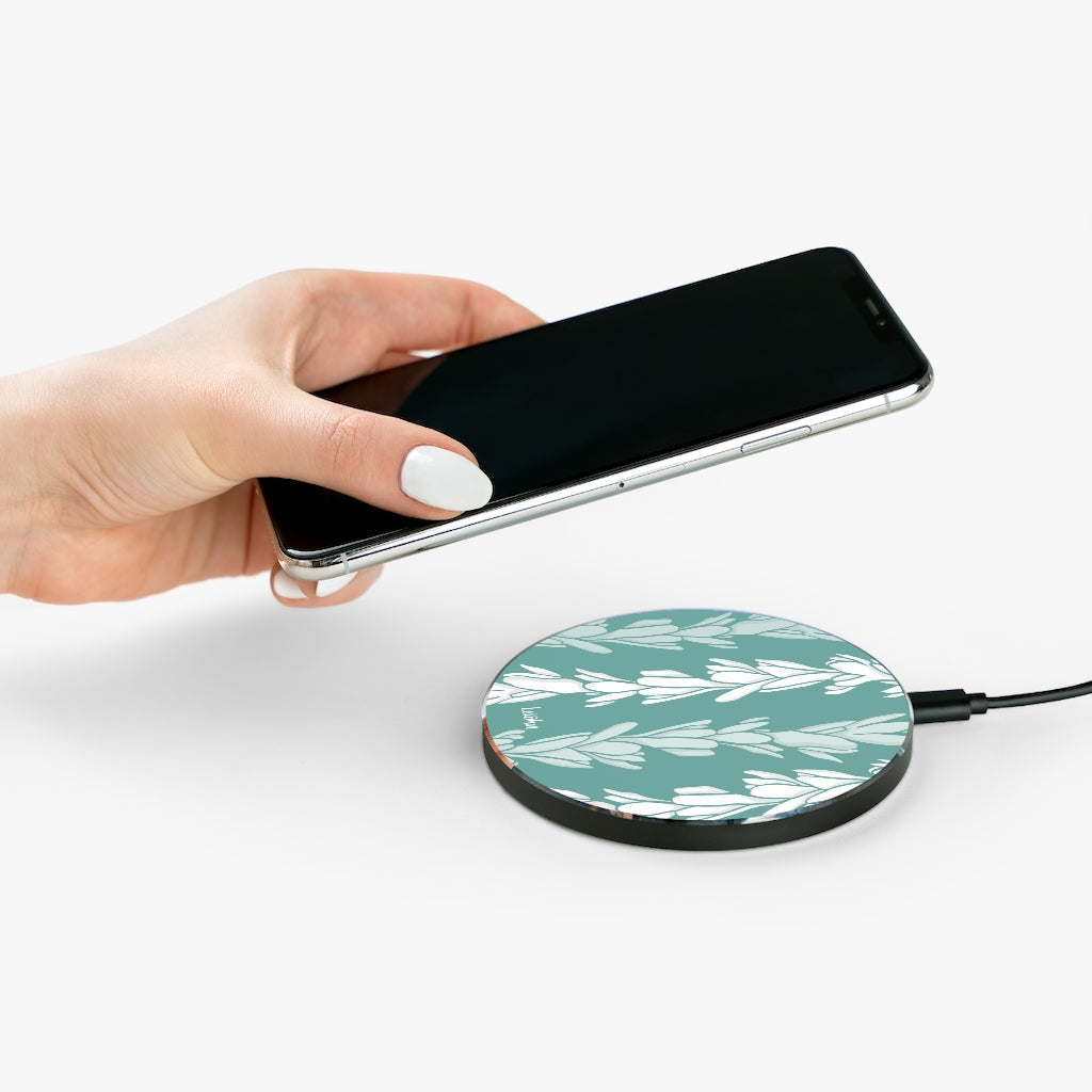Premium Tuberose Lei Scented Wireless Charger - Fast Qi-Certified Charging Pad for iPhone, Samsung, AirPods - Perfect for Home, Office, and Travel Use