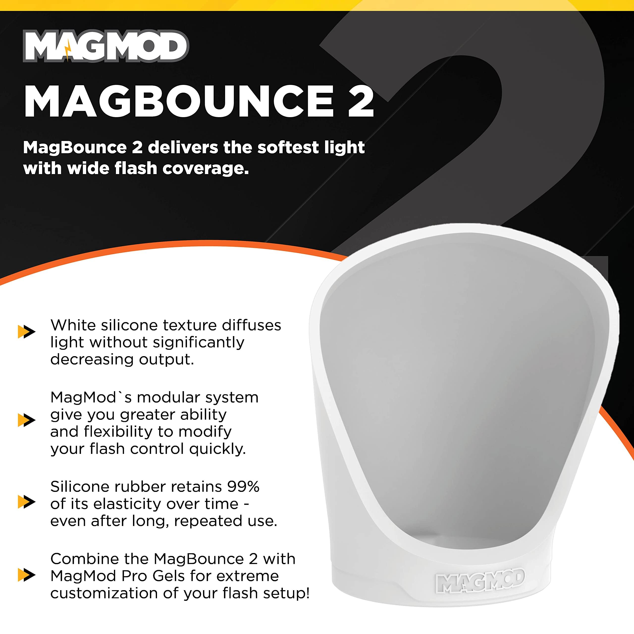 MagMod MagBounce 2 & MagGrip 2 Flash Diffuser Bundle - Professional Modular Speedlight Lighting Kit for DSLR Cameras | Perfect for Portrait, Wedding, and Studio Photography