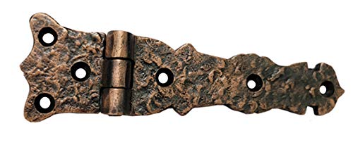 Adonai Hardware Abez Antique Cast Iron Cabinet Hinges - 5.6 Inch, 20 Pack, Antique Copper Finish - Vintage Style Hinges for Kitchen Cabinets, Furniture & DIY Home Improvement Projects