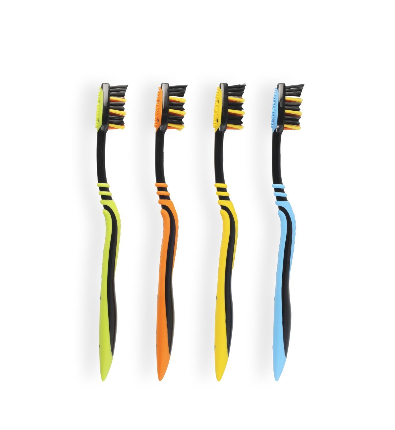 Colgate Zig Zag Black Toothbrush - 4 Pack Deep Cleaning Toothbrushes for Teeth Whitening & Plaque Removal - Perfect for Travel, Home & Office Use