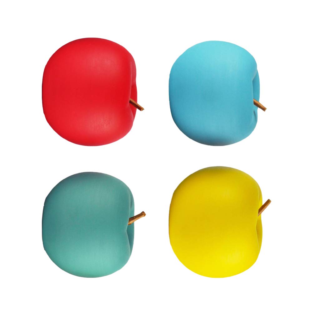 EXCEART 4PCS Christmas Ceramic Apple Ornaments - Colorful Holiday Table Decor, Festive Centerpiece for Christmas Tree, Home, Party & Gift Giving