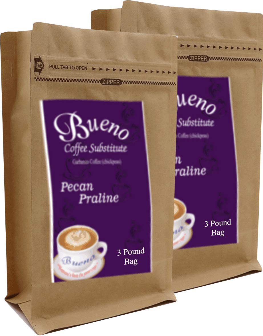 Organic Pecan Praline Flavored Garbanzo Bean Coffee Substitute - Medium Roast, 2-3 lb Bags | Caffeine-Free Herbal Coffee Alternative for Morning Brew & Nighttime Relaxation