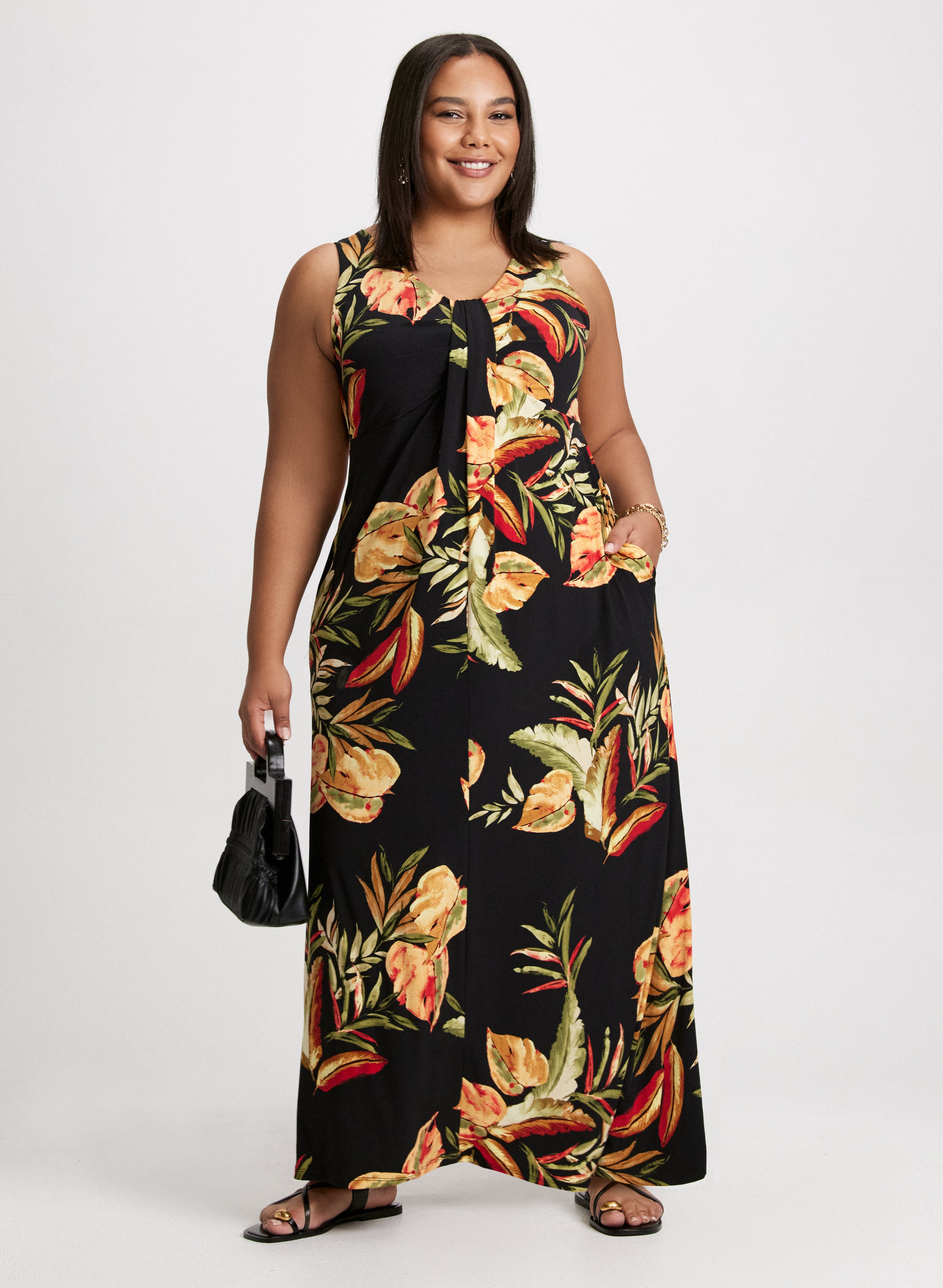 Floral Print Sleeveless Maxi Dress for Women - Summer Beach Party, Vacation, Wedding Guest Outfit