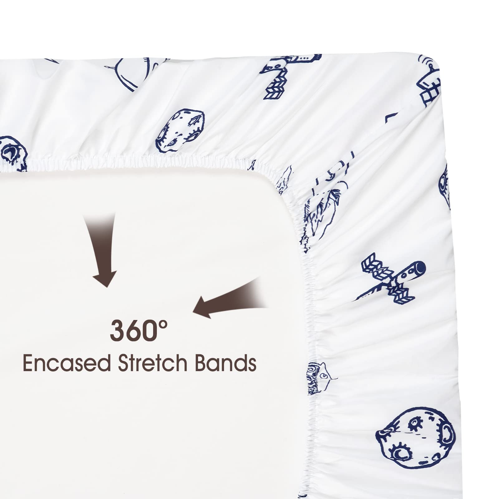 PHF Soft Bassinet Sheet Set - 2 Pack Silky Comfortable Breathable Crib Sheets for Baby Boys & Girls | Universal Fit for Most Cribs and Bassinets | Perfect for Nursery, Daycare & Travel Use