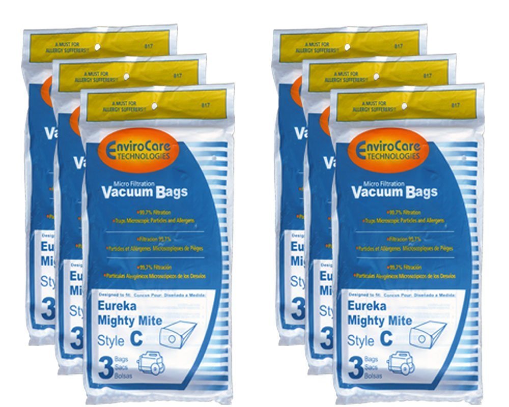 Eureka Type C Mighty Mite Vacuum Cleaner Dust Bags - 18 Pack Micro Filtration Replacement Bags for EnviroCare | Perfect for Pet Hair, Allergies & Deep Cleaning