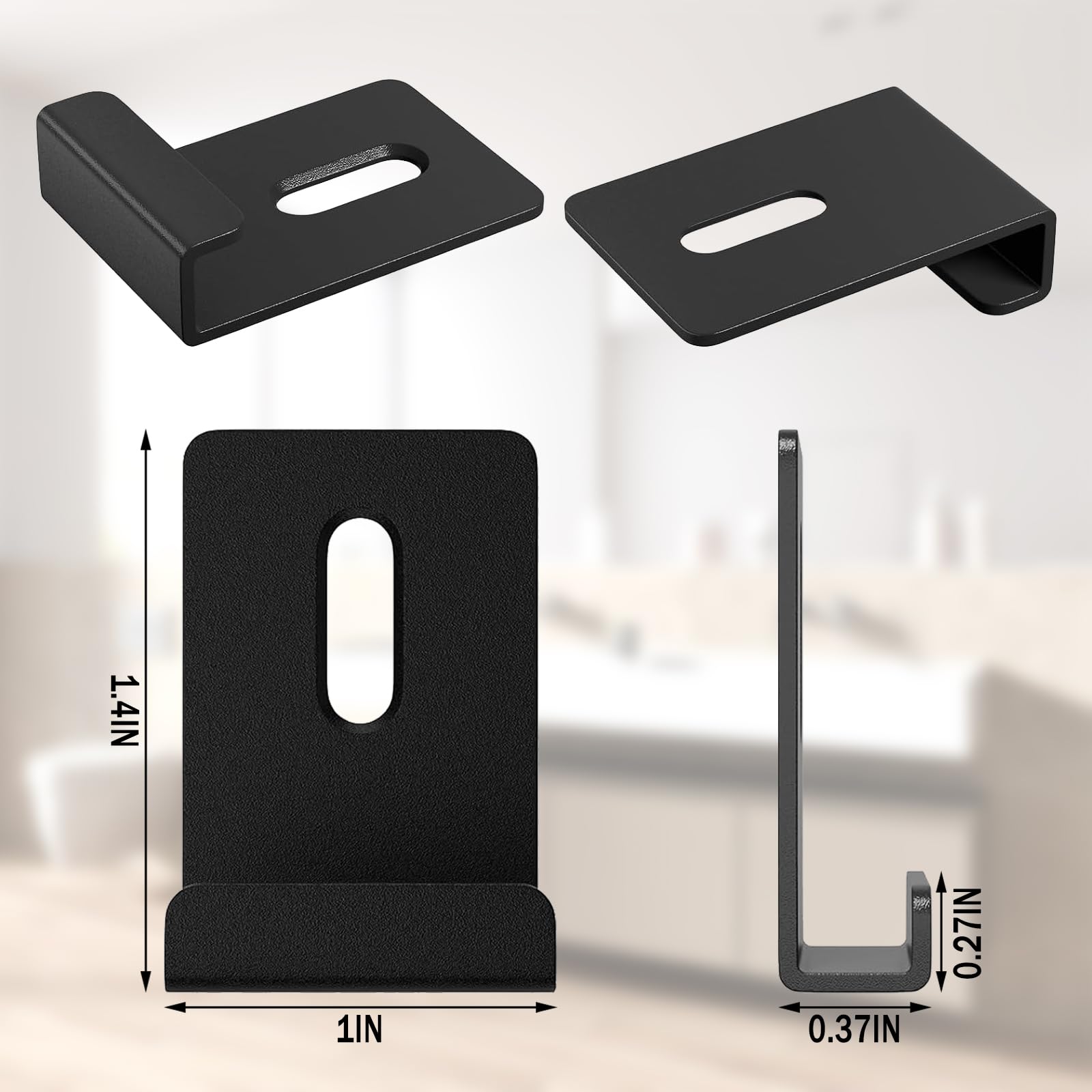 8 Pack Black Mirror Clips for Wall Mounting - Heavy Duty Frameless Mirror Hangers with Screws - Secure Holder for Bathroom Mirrors, Billboard Displays & Tile Wall Art - Perfect for Home, Office & Retail Spaces