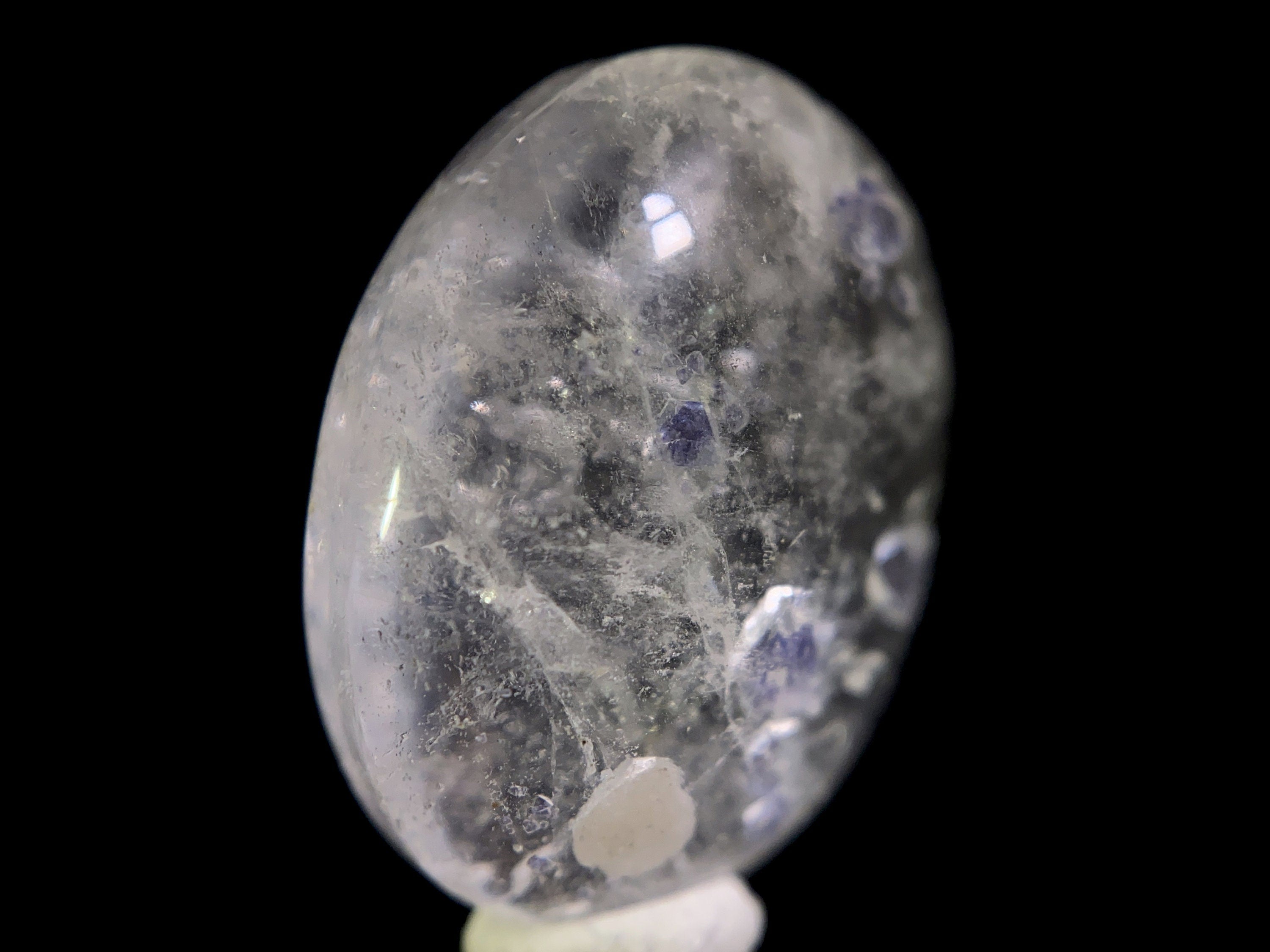 Natural Fluorite in Clear Quartz Cabochon - Rare Gemstone for Jewelry Making, Healing Crystals & DIY Crafts | Perfect for Pendants, Rings & Spiritual Healing