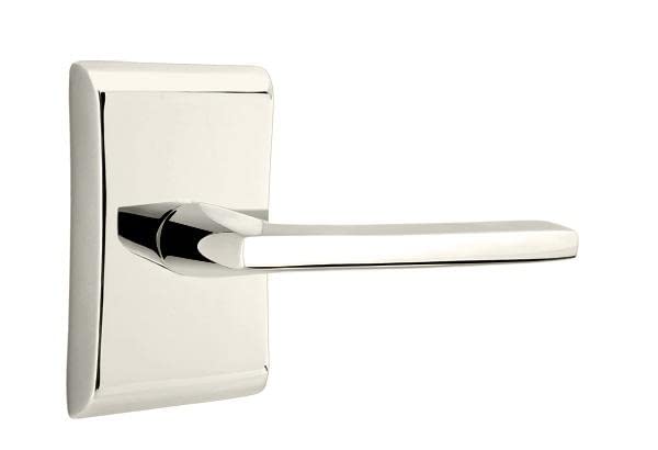 Emtek Privacy Door Lock Set - Neos Rosette & Helios Lever (Right Hand, Satin Nickel Finish) | Secure Bedroom & Bathroom Entry