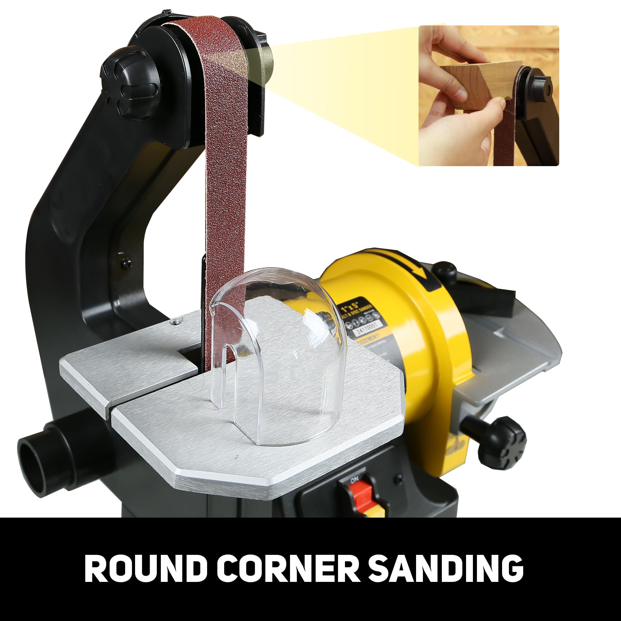 Upgraded 1 in. x 30 in. Belt & 5 in. Disc Sander for Woodworking - Heavy Duty Bench Sander for Sanding, Polishing & Sharpening - Perfect for DIY Projects, Furniture Making & Metalworking