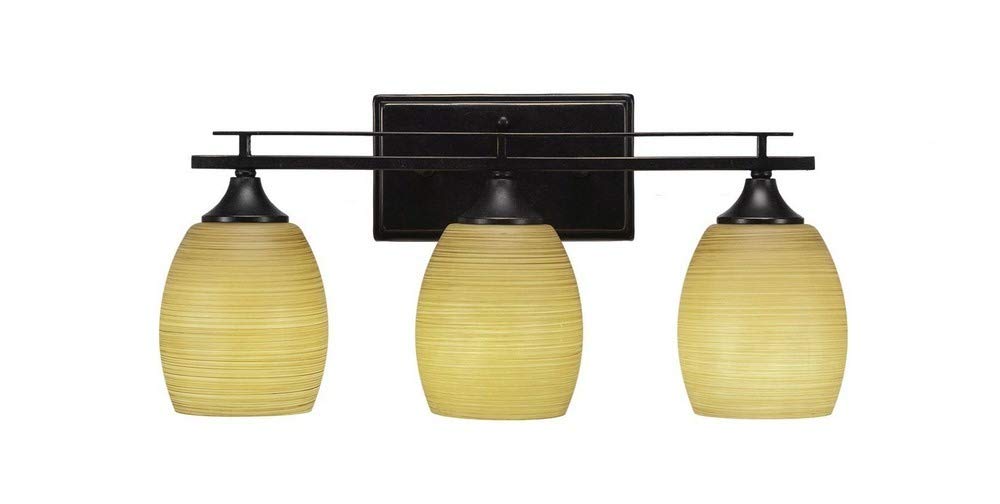 Toltec Lighting 133-DG-625 Uptowne 3-Light Bathroom Vanity Bar with 5