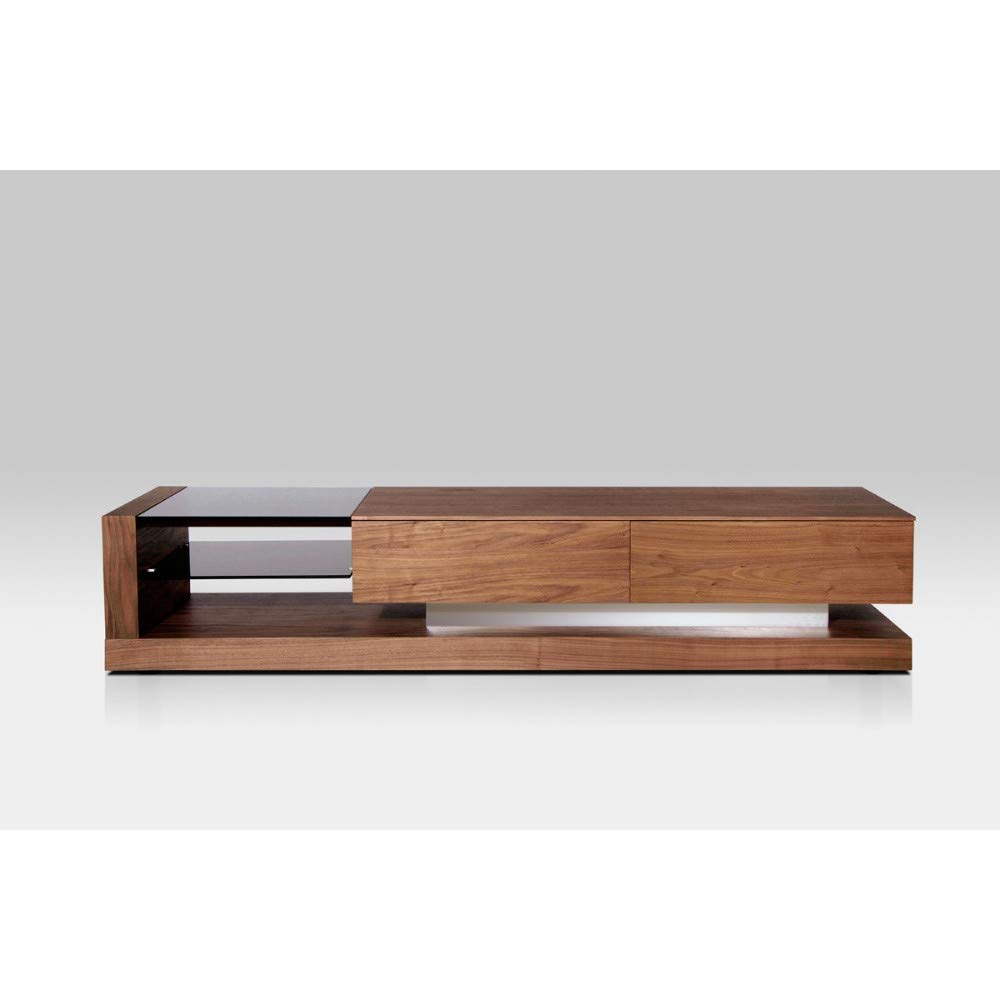 Benjara Benzara Solid Wood TV Stand with 2 Spacious Drawers - Rustic Brown Media Console for Living Room, Bedroom & Home Theater Setup