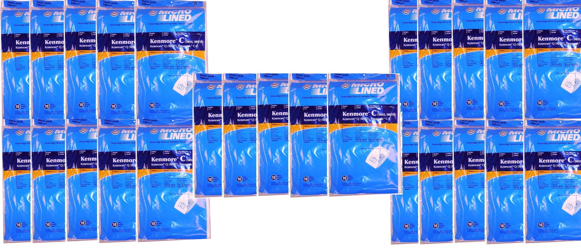 250 Sears Kenmore Vacuum Cleaner Bags - Model 5055, 50557, 50558 Replacement Bags with Storage Case | Compatible with Kenmore Canister & Upright Vacuums for Home & Office Cleaning
