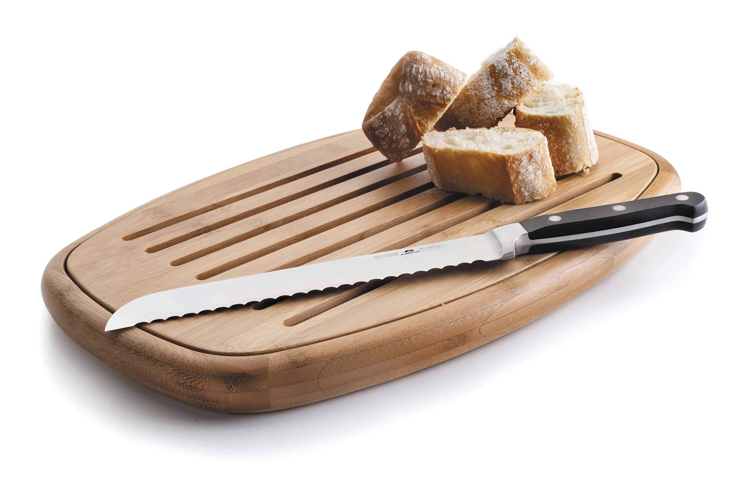 Premium Bamboo Bread Cutting Board 40x27x3cm - Natural Wood Oval Chopping Board for Sourdough, Baguettes & Artisan Bread - Perfect for Kitchens, Bakeries & Gift Giving