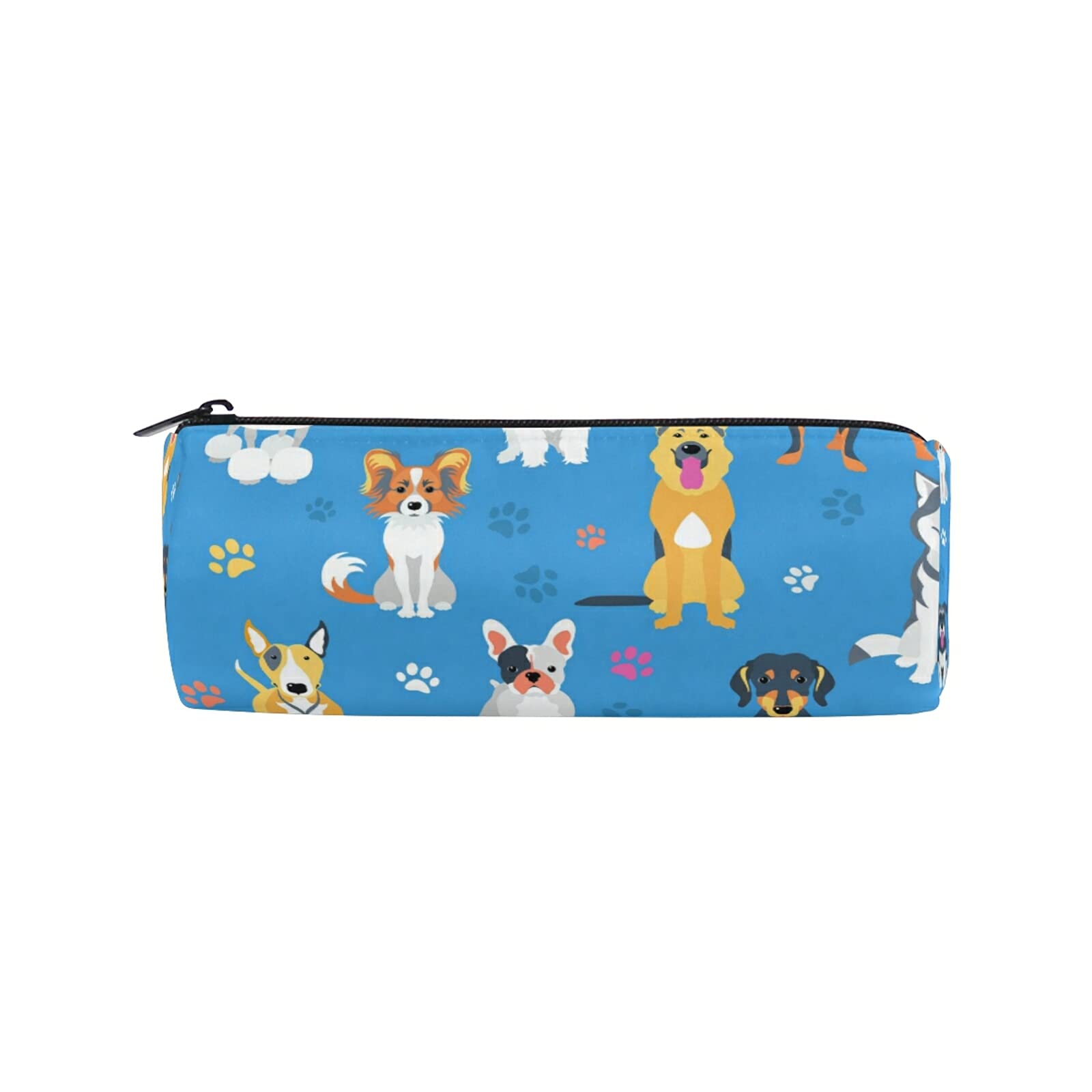 Animal Paw Print Zipper Pencil Case - Cute Dog Design Pen Organizer Pouch for School, Office & Travel - Perfect for Girls, Boys, Teens & Adults