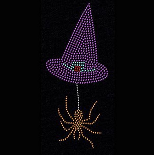 Halloween Spider & Hat Rhinestone Iron-On Transfer for T-Shirts, Costumes & DIY Crafts - Easy to Apply & Durable Decoration