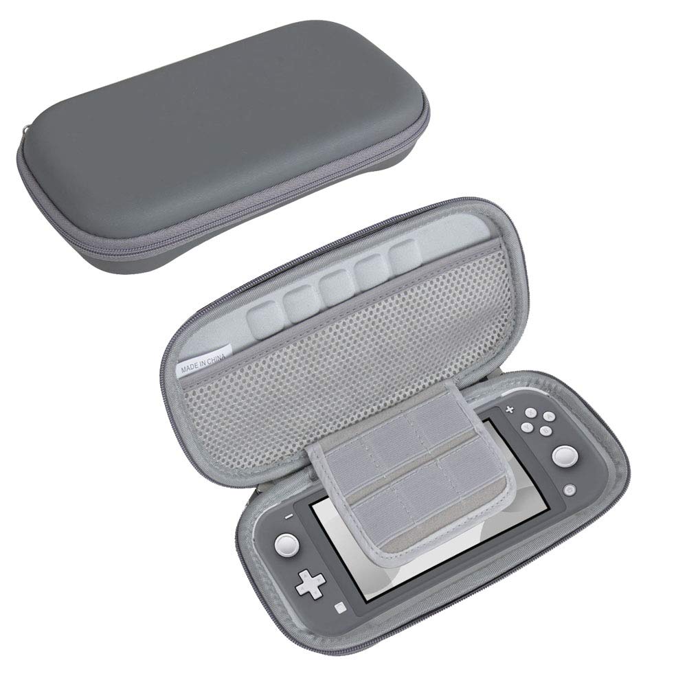 Premium Hard EVA Travel Case for Nintendo Switch Lite - Protective Shell with 12 Game Cartridge Slots (Gray) | Durable Portable Storage for Gaming On-The-Go, Travel & Commuting