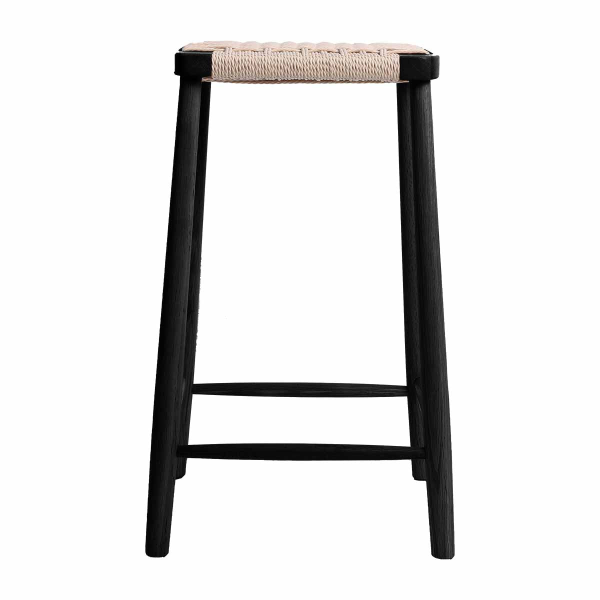 Fitzroy Rattan Bar Stool - Natural Wicker Counter Height Stool with Cushion - Perfect for Kitchen Island, Breakfast Nook & Outdoor Patio Seating